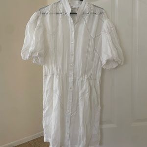 Frame white button up dress